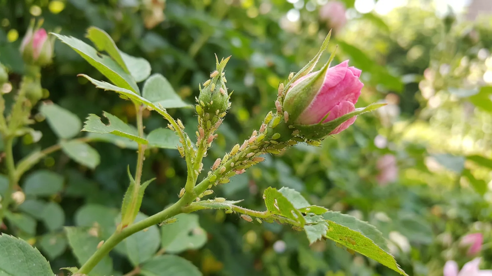 Blattläuse an einer Rose erkennen